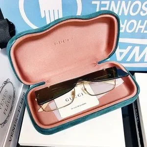 Authentic Gucci 56MM Flip-Up Rectangular Optical Unisex Sunglasses Brand New Authentic Gucci GG 0363 002 Sunglasses Gold GG0363  main image 2
